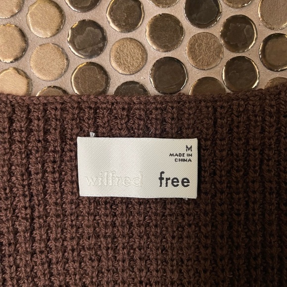 Aritzia Wilfred Free SIze M Merino Wool Sweater Brown - Picture 2 of 6